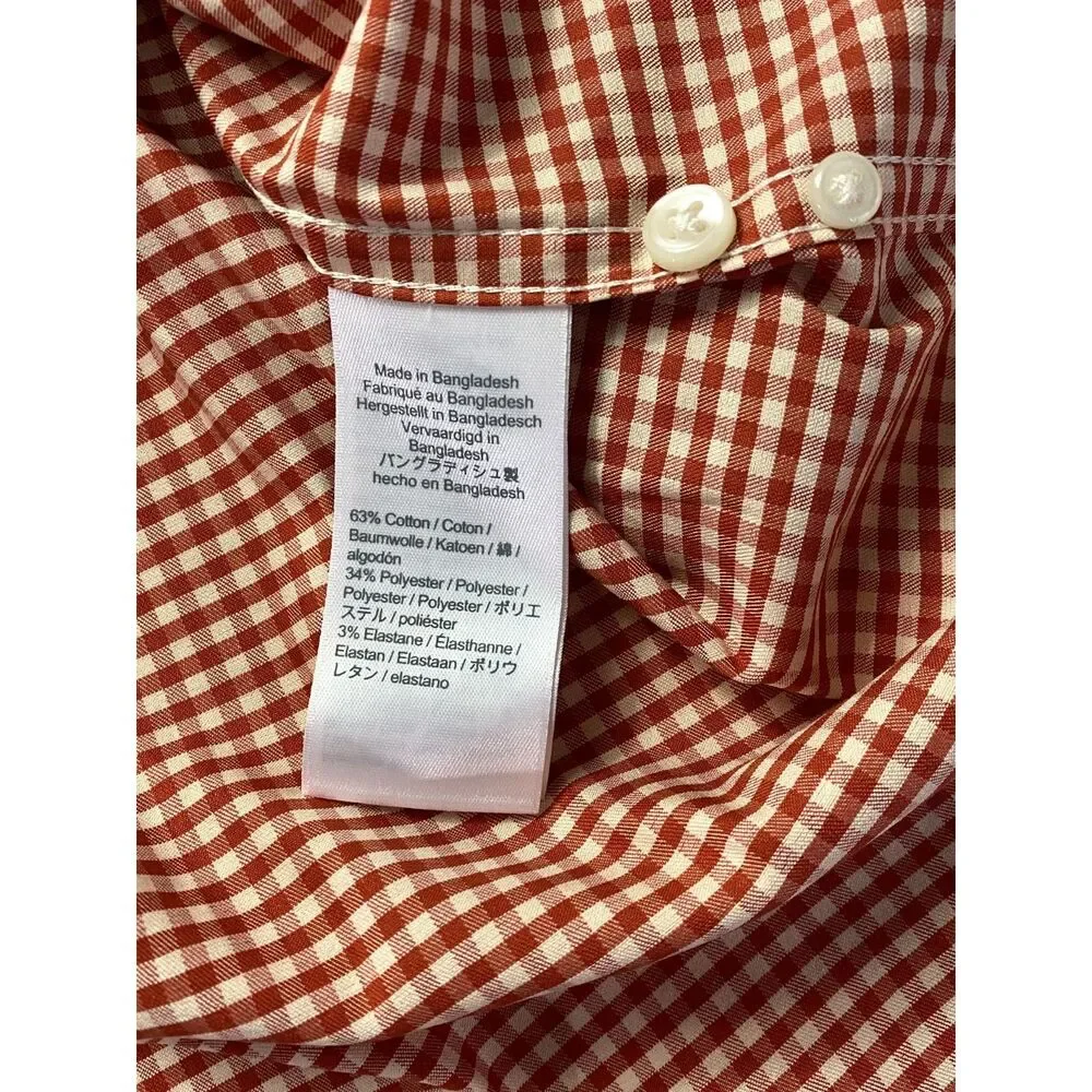 New J. Crew Performance Twill Gingham Plaid Button Down Shirt Men's Size Small
